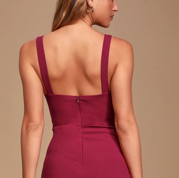 Lulu's Ruched Magenta Bodycon Dress - Picture 2 of 6